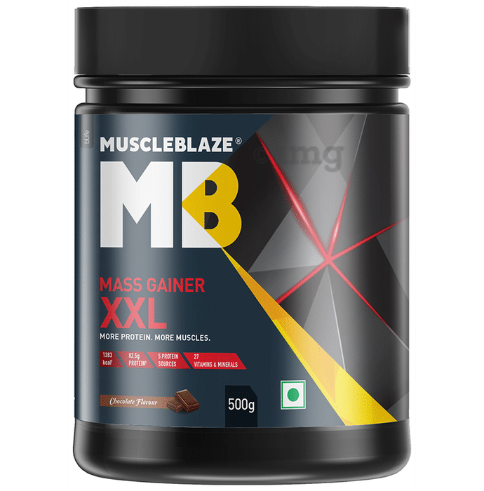 MuscleBlaze Mass Gainer XXL | With Digestive Enzymes | For Muscle Mass | Chocolate Flavour | Nutrition Booster Chocolate