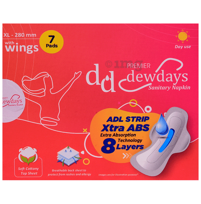 Premier Tissues Premier Dewdays Sanitary Napkins with Wings Day Use XL