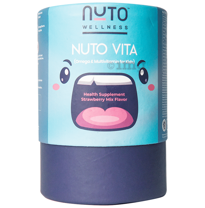 Nuto Wellness Combo Pack of Sixth Sense Gummies Strawberry Mix Flavour and Nuto Vita Gummies for Kids Strawberry Mix Flavour (30 Each)