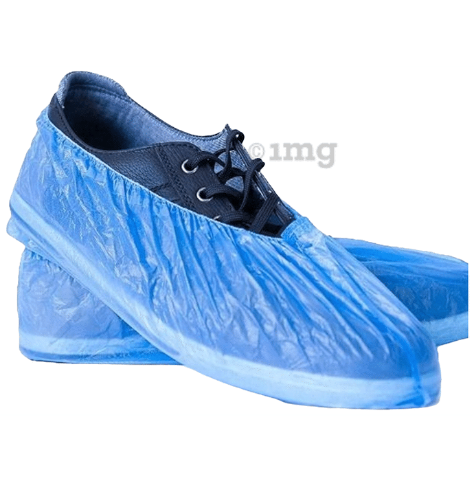 C Cure Disposable Plastic Shoe Cover Blue