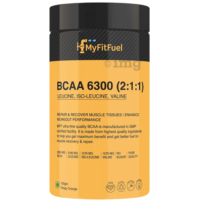 MyFitFuel BCAA 6300 (2:1:1) with Leucine, Iso-Leucine, Valine Powder Tangy Orange