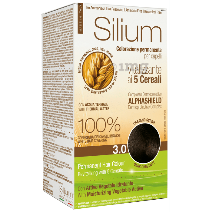 Silium 5 Cereali Permanente Hair Colour Dark Chestnut 3.0