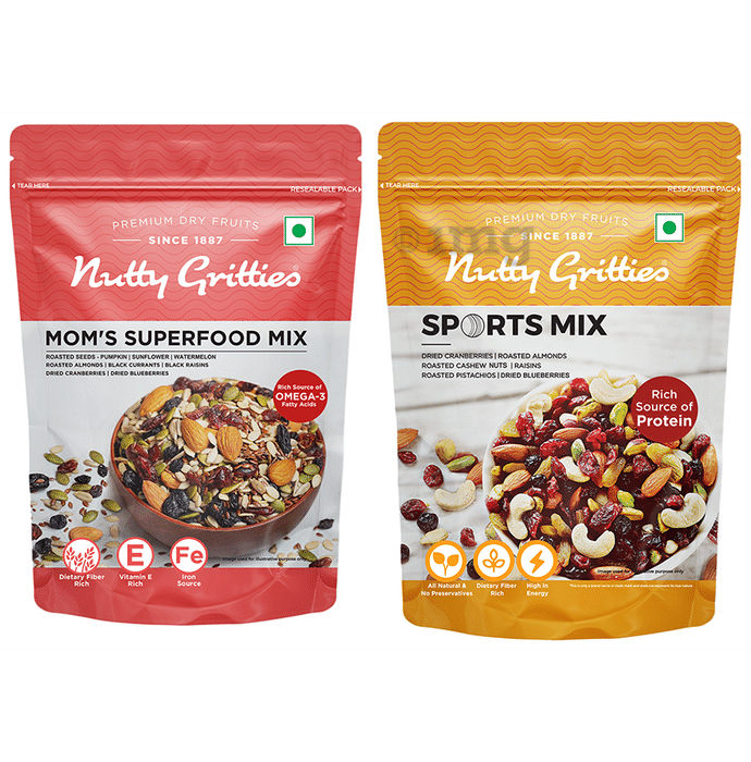 Nutty Gritties Combo Pack of Mom's Superfood Mix & Sports Mix (200gm Each)