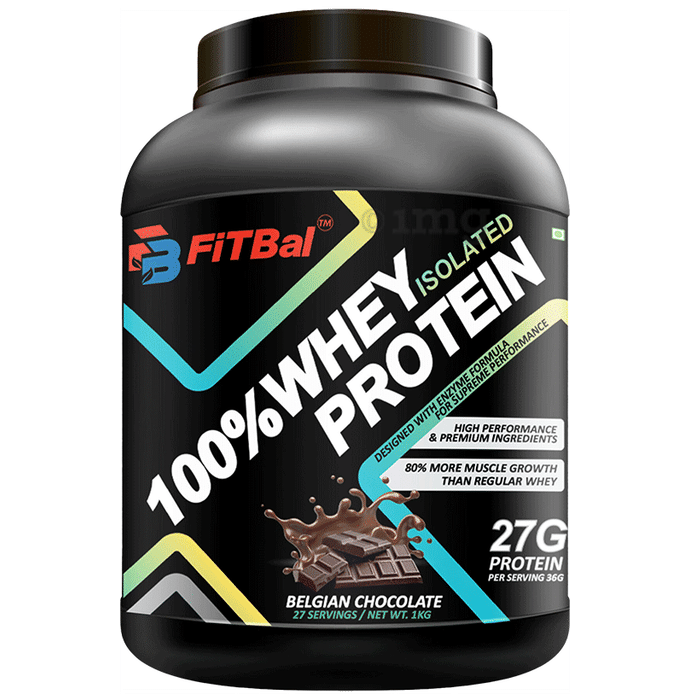 Fitbal 100% Whey Isolated Protein Powder Belgian Chocolate