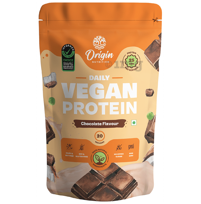 Origin Nutrition Daily Vegan Protein for Digestion, Weight, Heart & Muscles | Flavour Powder Chocolate