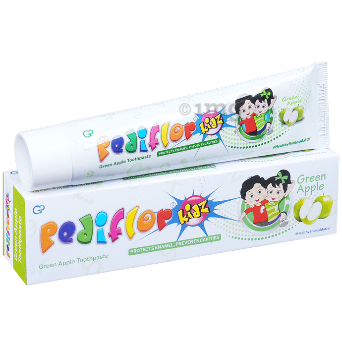 Pediflor Kidz Toothpaste | Protects Enamel & Prevents Cavity | Flavour Green Apple