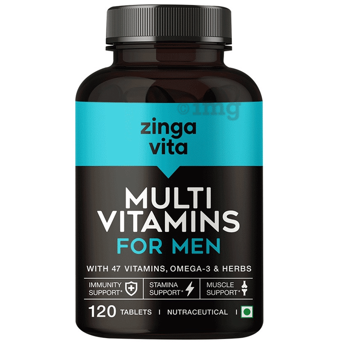 Zingavita Multivitamin for Men with Omega 3 | For Immunity, Stamina & Muscle Support | Tablet
