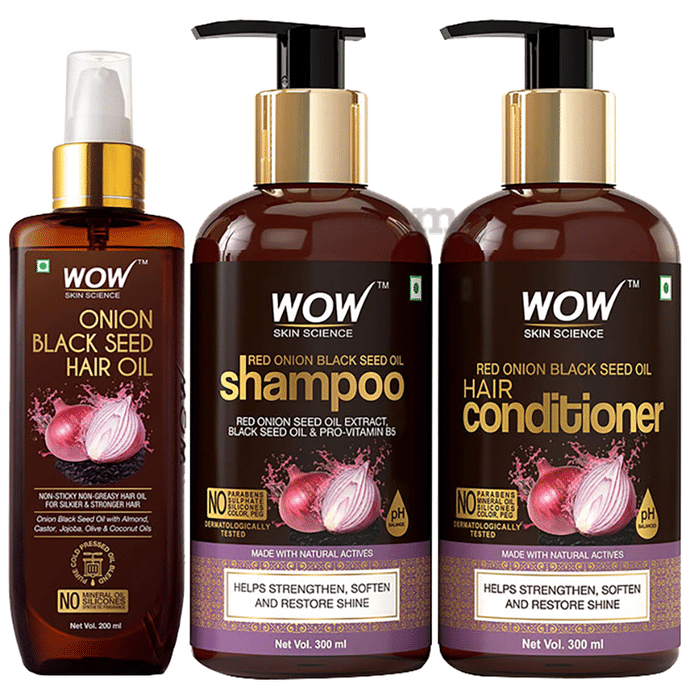 WOW Skin Science Onion Black Seed Oil Ultimate Hair Care Kit