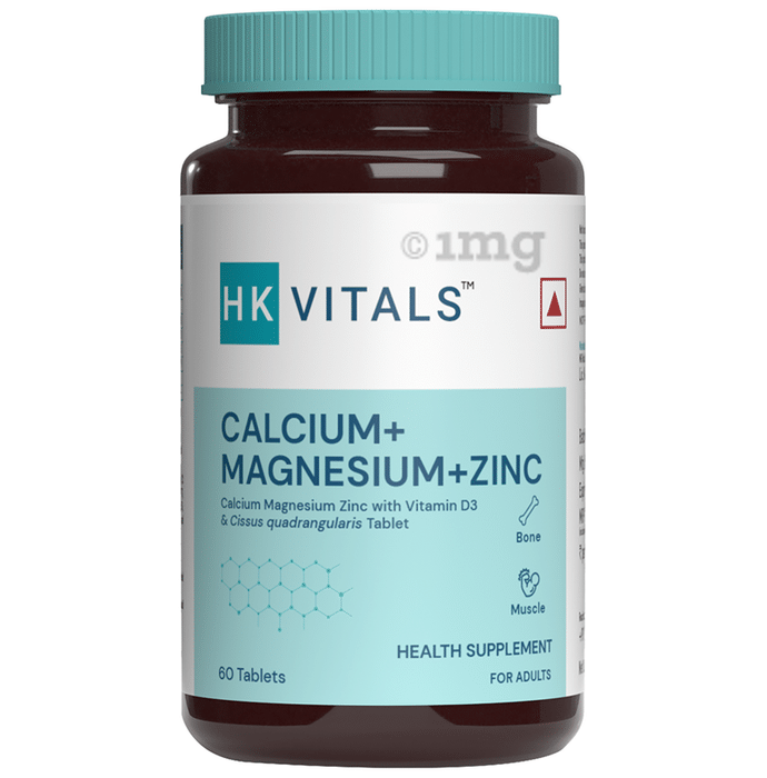 Healthkart HK Vitals Calcium + Magnesium + Zinc | With Vitamin D for Bones & Muscles | Tablet