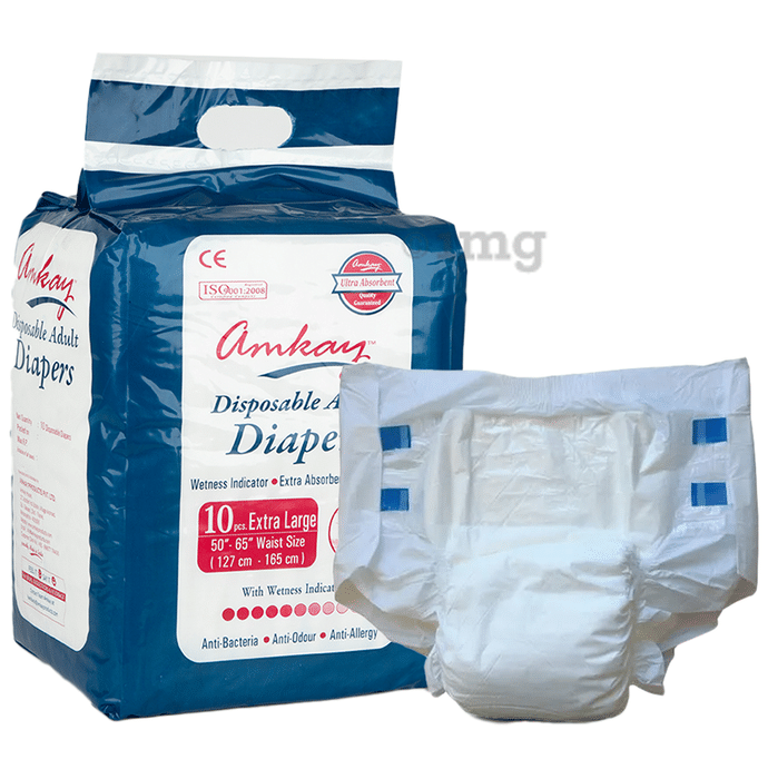 Amkay Adults Diaper | High Absorbency and Leak Proof | Extra Large