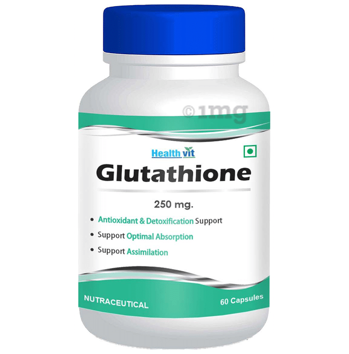 HealthVit L-Glutathione Reduced 250mg | With Antioxidants | For Skin & Detoxification | Capsule