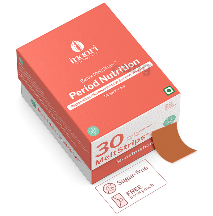 Inaari Relax Period Nutrition Oral Strips Provides Nutrients Required During Period Ginger