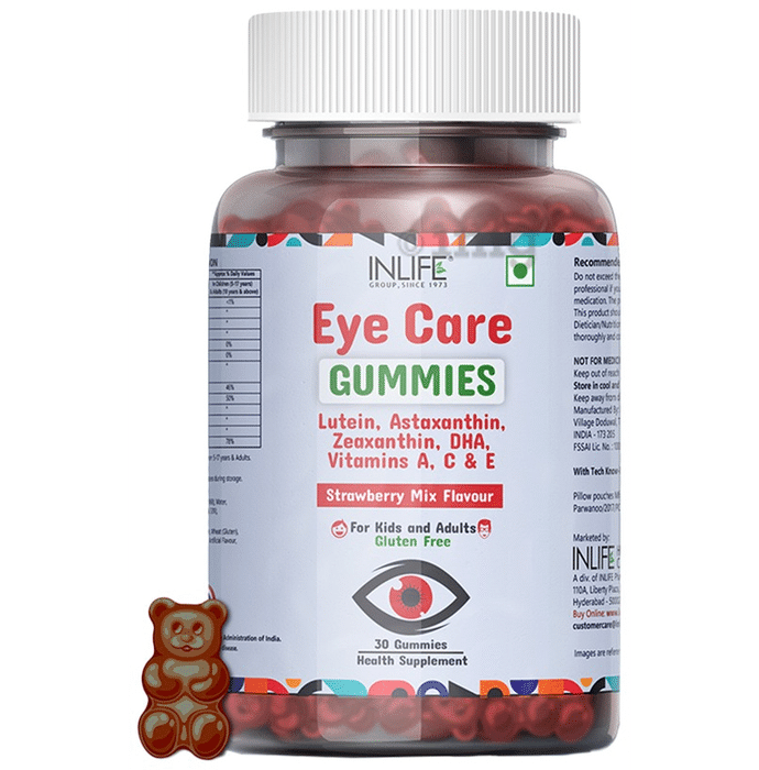 Inlife Eye Care Gummies Strawberry Mix Gluten Free
