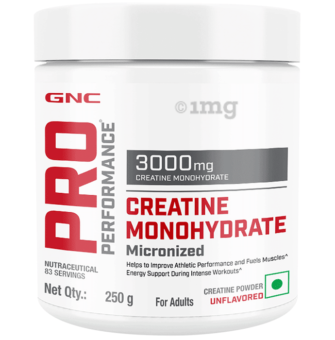 GNC Pro Performance Creatine Monohydrate 3000mg for Performance, Muscle Support & Energy | Powder Unflavoured