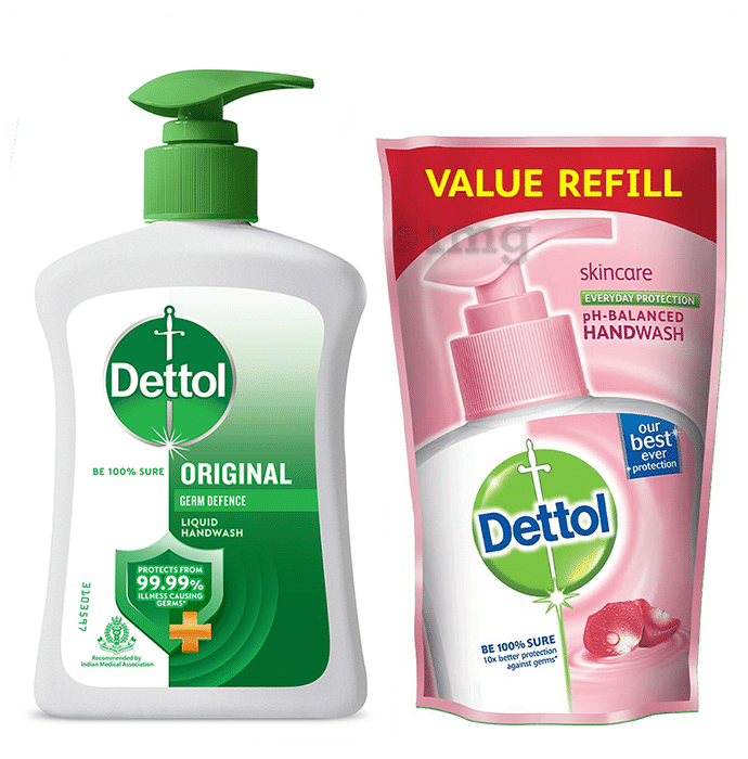 Dettol Original Liquid Handwash 200ml with Liquid Handwash Refill 175ml Free