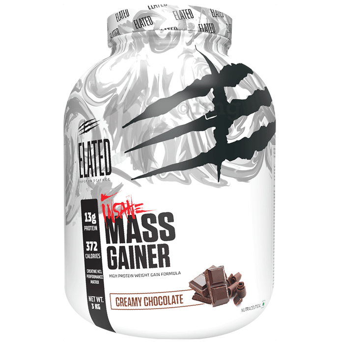Elated Sports Science Insane Mass Gainer | Flavour Creamy Chocolate