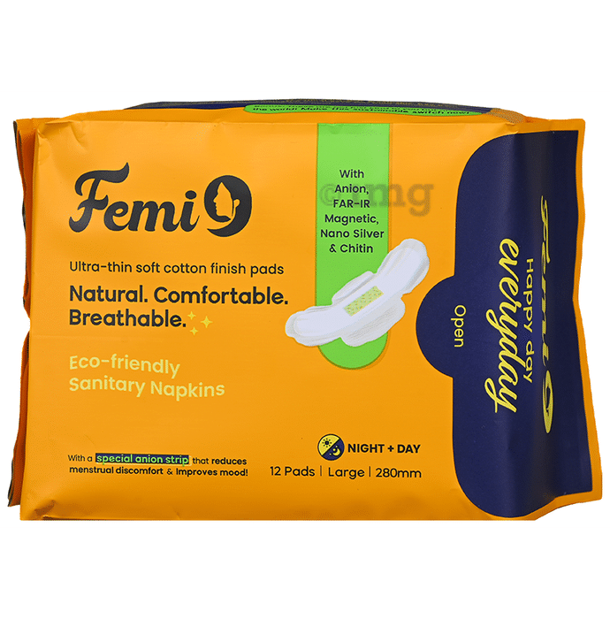 Femi9 Organic Anion Cotton Sanitary Napkins Large