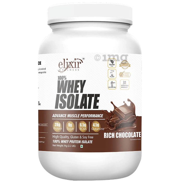 Elixir Wellness 100% Whey Isolate Rich Chocolate