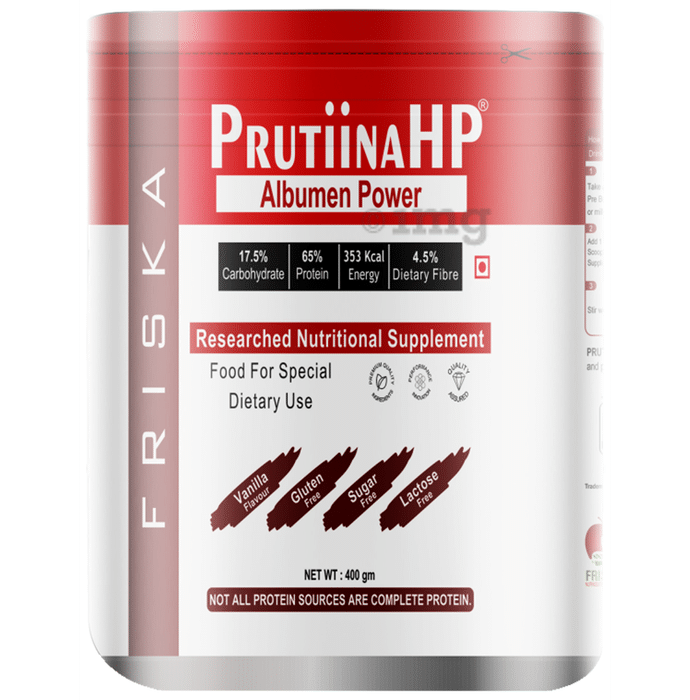 Prutiina HP Albumen Power with Multivitamins & Minerals for Healthy Growth | Sugar Free | Flavour Vanilla Powder