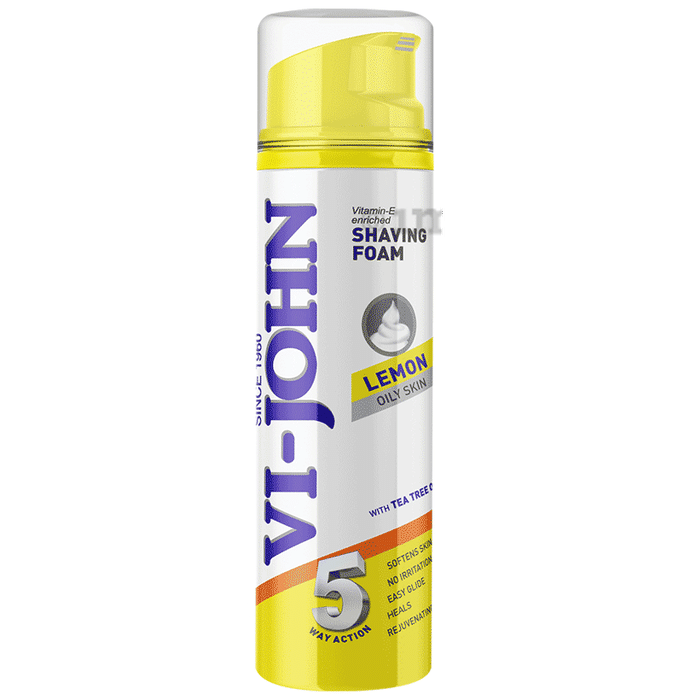 Vi-John Lemon Oily Skin Vitamin E Enriched 5 Way Action Shaving Foam for Men