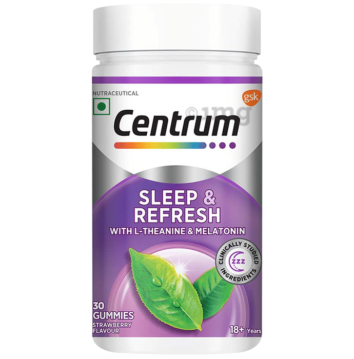 Centrum Sleep & Refresh with L-Theanine & Melatonin |  Flavour Gummy Strawberry