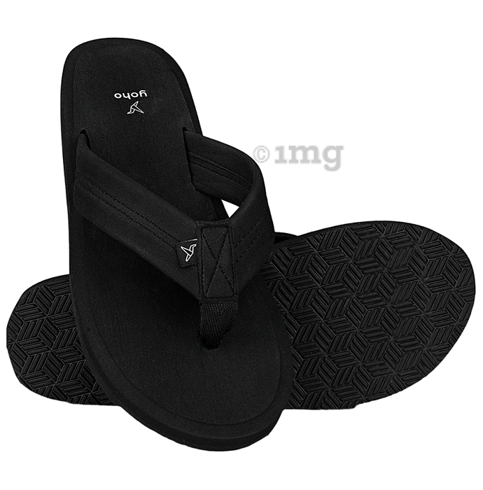 Yoho Lifestyle Doctor Ortho Soft Comfortable and Stylish Flip Flop Slippers for Women Classic Black 6