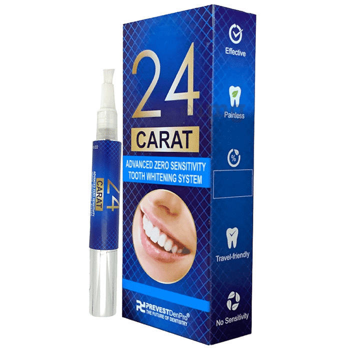 Prevest DenPro  24 Carat Teeth Whitening Advanced Zero Sensitivity Tooth Whitening System  Pen (2ml)