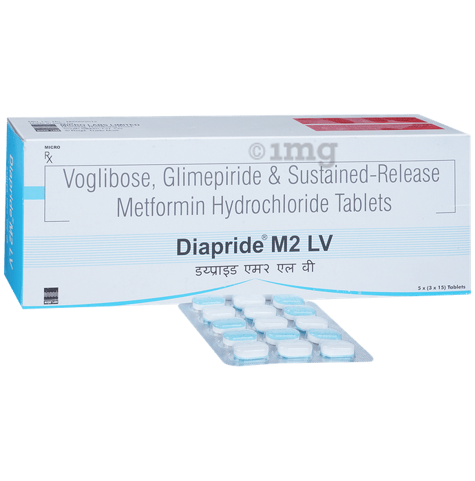 Diapride M2 LV 2mg/500mg/0.2mg Tablet SR