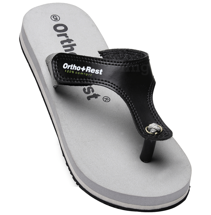 Ortho + Rest L700 Extra Soft Flip Flop Orthopedic Slippers for Women & Girls Grey 7