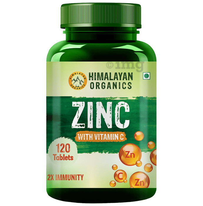 Himalayan Organics Zinc with Vitamin C Tablet for Skin Health, Immunity & Antioxidant Support