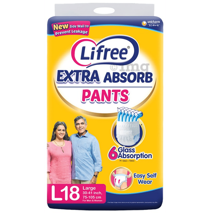 Lifree Absorbent Pants - Unisex Adult Diaper | Size Large