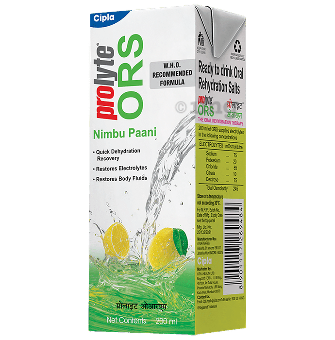 Prolyte ORS Ready To Drink for Body Fluid & Electrolyte Replenishment | Flavour Nimbu Paani