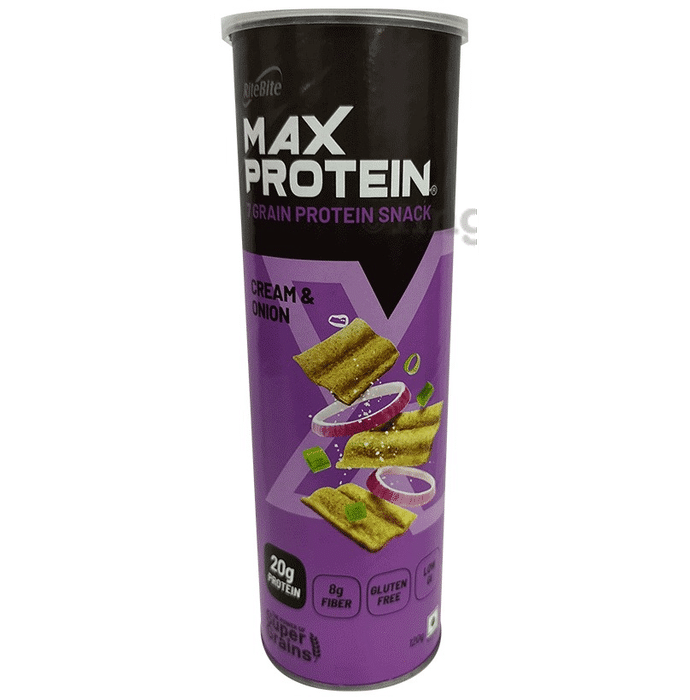 RiteBite Max Protein Chips with Fibre & Low GI | Gluten Free | Flavour Cream N Onion