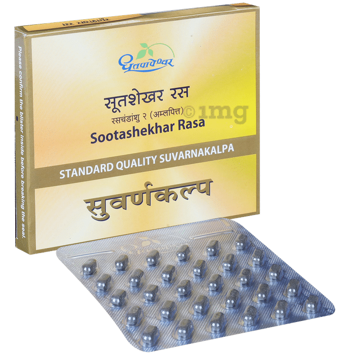 Dhootapapeshwar Sootashekhar Rasa Standard Quality Suvarnakalpa Tablet