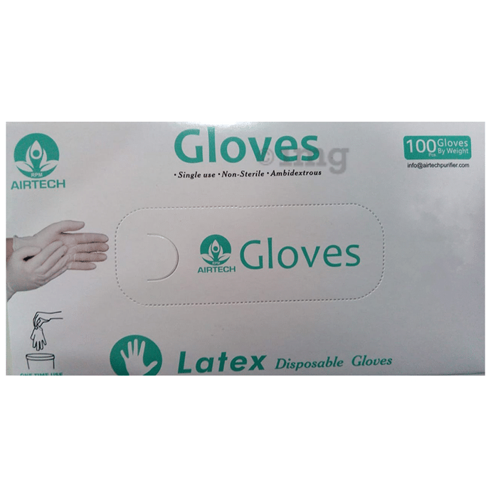 RPM Airtech Latex Disposable Examination Gloves (100 Each) Small