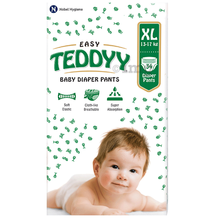 Teddyy Easy Baby Diaper Pants with Soft Elastic | Size XL