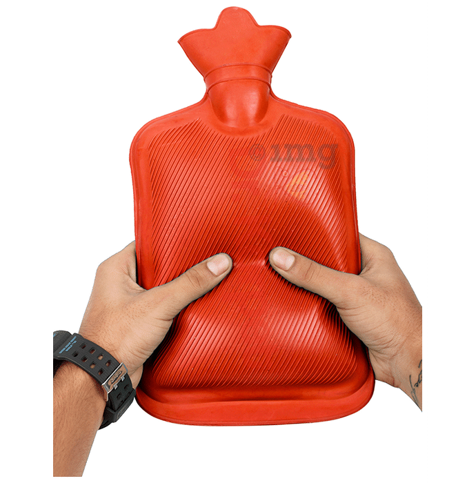 Dr. Korpet Hot Water Bottle, Hot Water Bag for Pain Relief and Cramps Bag Red