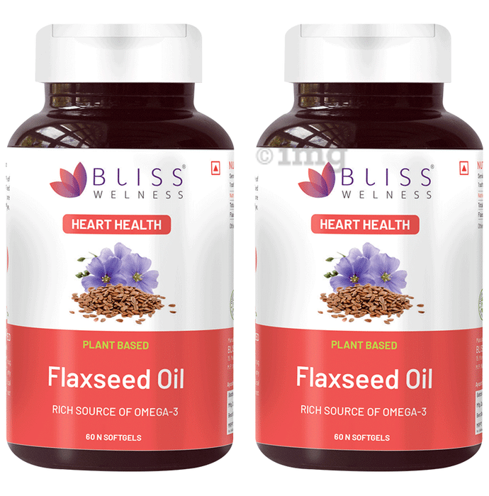 Bliss Welness Flaxseed Oil High Potency Omega-3 Softgel Capsule (60 Each)