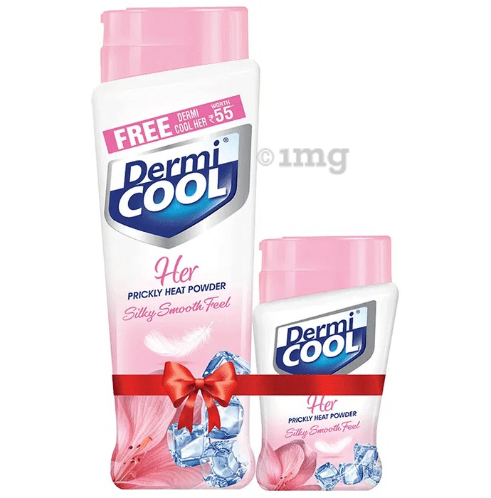 Dermi Cool Her Prickly Heat Powder with Dermi Cool Her prickly Heat Powder 50gm Free