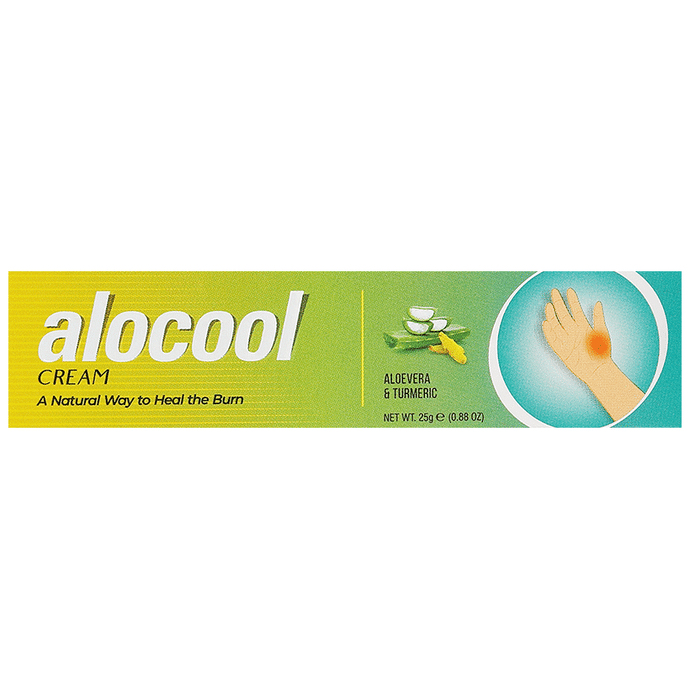 Aushadhi Aloevera & Turmeric Alocool Cream Burn and Scar Care, Antiseptic, Natural Scar Reduction, Skin Repair Ointment Cream