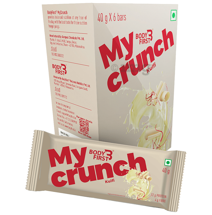 Body First My Crunch Protein Bar (40gm Each) Kulfi
