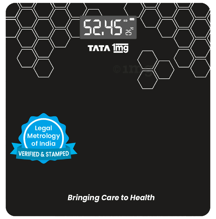 Tata 1mg Digital Weighing Scale, Premium Weighing Machine for Precise Measurement (Verified and Stamped by Legal Metrology of India)
