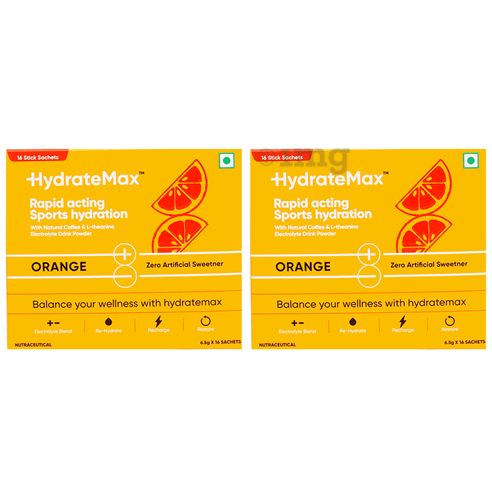Hydratemax Rapid Acting Sports Hydration Sachet (16 Each) Orange