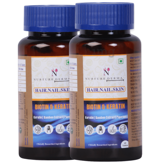 Nurture Derma Biotin & Keratin Tablet (60 Each)