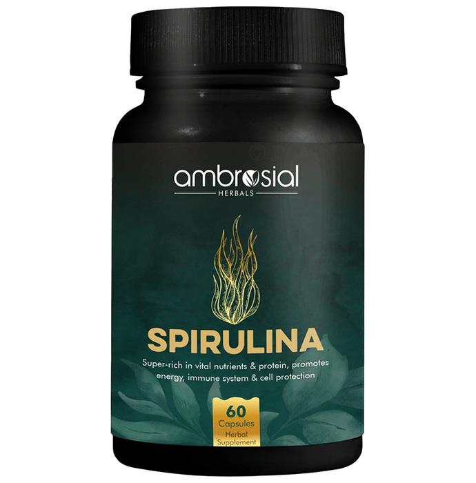 Ambrosial Herbals Spirulina Capsule Buy bottle of 60.0 capsules at