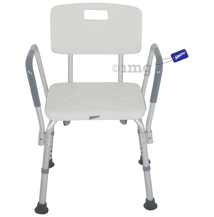 Simon's Portable Lightweight Bath Shower Chair with Backrest and Side Liftable Handles