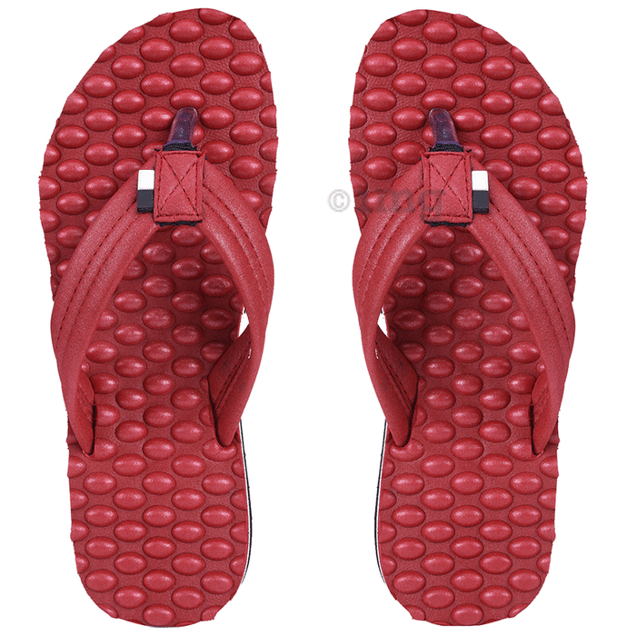 Doctor Extra Soft D 20 Orthopaedic Diabetic Pregnancy Comfort Slippers for Women Maroon 8