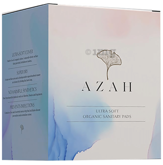 Azah Ultra Soft Organic Sanitary Pads(10 Regular + 5 XL)