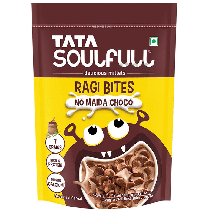 Tata Soulfull Ragi Bites No Maida Choco, Breakfast Cereals, Yummy Chocolatey Delicious Millets, Breakfast Cereals Choco