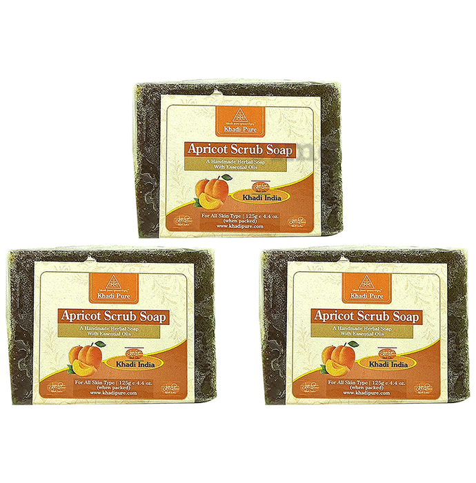 Khadi Pure Apricot Scrub Soap (125gm Each)